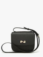Load image into Gallery viewer, NB Penelope N261 40 Black Luxe leren crossbodytas met klep