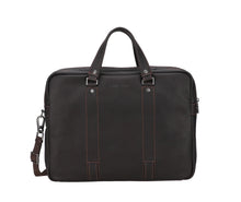 Load image into Gallery viewer, Large Black Leather Briefcase - Arthur & Aston SKU: 2411-02-CHAT