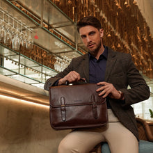 Load image into Gallery viewer, Tahoma Leather Briefcase - Arthur & Aston A123-50-CAFE
