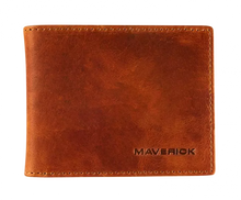 Load image into Gallery viewer, Maverick MAV-NM-001-25 Lederen compact billfold anti-skim Cognac