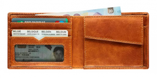Load image into Gallery viewer, Maverick MAV-NM-001-25 Lederen compact billfold anti-skim Cognac