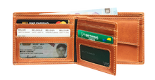 Afbeelding in Gallery-weergave laden, Lederen billfold anti-skim met kleingeldvak New Men