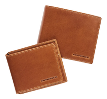 Load image into Gallery viewer, Maverick Lederen billfold RFID met uitneembare kaarthouder cognac