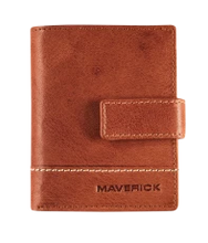Load image into Gallery viewer, Maverick Lederen CardProtector supercompact anti-skim - cognac Rough Gear MAV-RG-062-25