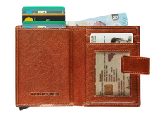 Load image into Gallery viewer, Maverick Lederen CardProtector supercompact anti-skim - cognac Rough Gear MAV-RG-062-25