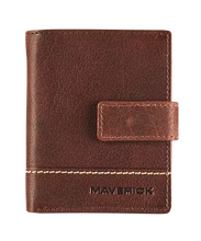 Load image into Gallery viewer, Maverick Lederen CardProtector compact anti-skim - bruin Rough Gear MAV-RG-063-03