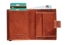 Load image into Gallery viewer, Maverick Lederen CardProtector compact anti-skim - cognac Rough Gear MAV-RG-063-25