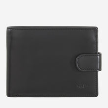 Load image into Gallery viewer, Du-Du Trev Mens leather wallet with snap button Nappa Black