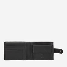Load image into Gallery viewer, Du-Du Trev Mens leather wallet with snap button Nappa Black