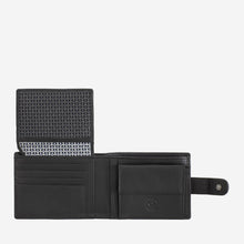 Load image into Gallery viewer, Du-Du Trev Mens leather wallet with snap button Nappa Black
