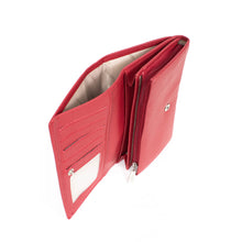 Load image into Gallery viewer, HEXAGONA LEREN PORTEMONNEE DONKERROOD