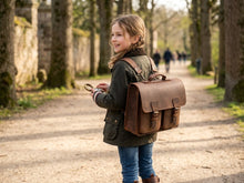 Afbeelding in Gallery-weergave laden, Ruitertassen klassieke leren Ranger kinderboekentas ref 2231
