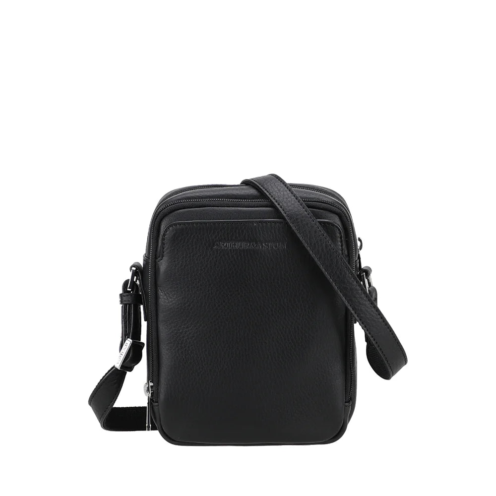 Moyen Sac Travers Ange Cuir - Arthur & Aston SKU: 2528-06-NOIR