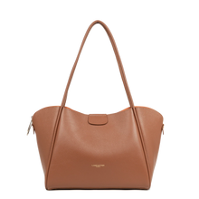 Afbeelding in Gallery-weergave laden, Lancaster Ida Dubbel Black Extra grote draagtas Camel
