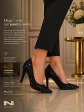 Load image into Gallery viewer, Pump Nathan Baume in Daim pied de poule Black mt 36
