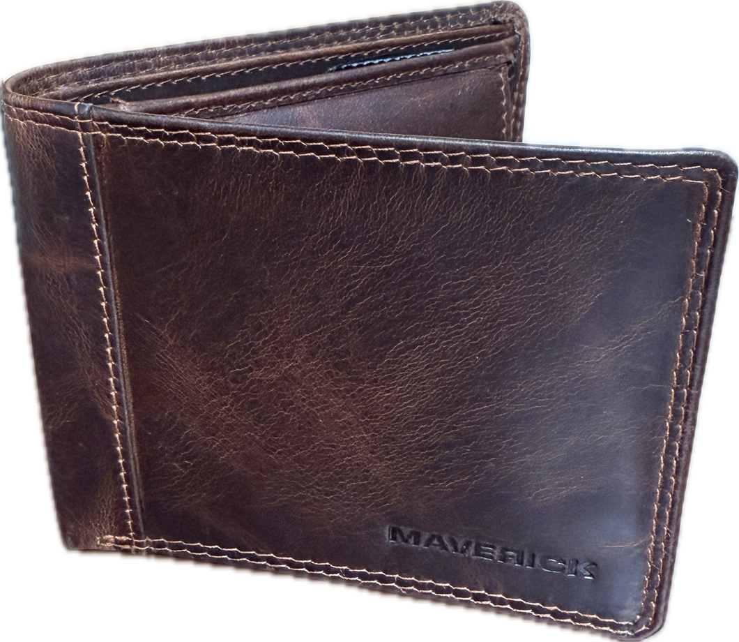 Maverick the original - portemonnee - billfold - RFID - volnerf rundsleder - bruin TO 00103