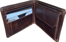Afbeelding in Gallery-weergave laden, Maverick the original - portemonnee - billfold - RFID - volnerf rundsleder - bruin TO 00103
