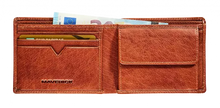 Afbeelding in Gallery-weergave laden, Maverick Lederen compact billfold anti-skim - cognac Rough Gear MAV-RG-001-25
