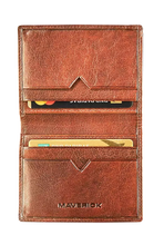 Load image into Gallery viewer, Maverick Lederen kredietkaarten portefeuille anti-skim - cognac Rough Gear MAV-RG-051-25
