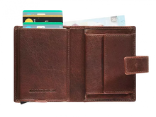 Load image into Gallery viewer, Maverick Lederen CardProtector compact anti-skim - bruin Rough Gear MAV-RG-063-03
