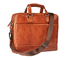 Load image into Gallery viewer, Lederen business tas met laptopvak 15,6&quot; - Large - cognac Rough Gear
