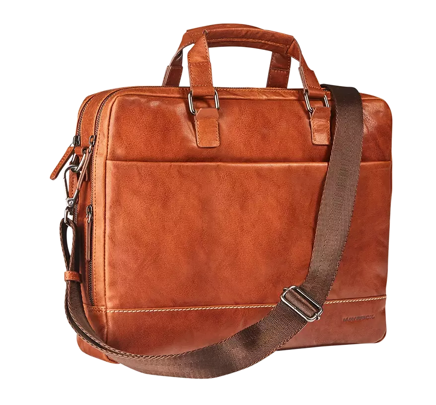 Lederen business tas met laptopvak 15,6