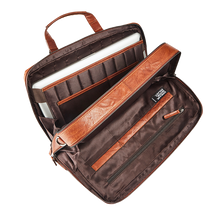 Load image into Gallery viewer, Lederen business tas met laptopvak 15,6&quot; - Large - cognac Rough Gear
