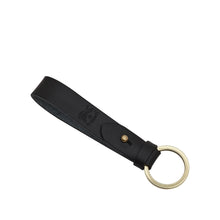 Load image into Gallery viewer, Il Bisonte Keyring in leather color black
