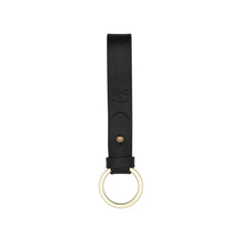Load image into Gallery viewer, Il Bisonte Keyring in leather color black
