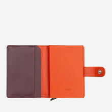 Afbeelding in Gallery-weergave laden, Levante leather miniwallet with snap pumpkin orange
