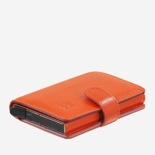 Afbeelding in Gallery-weergave laden, Levante leather miniwallet with snap pumpkin orange
