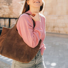 Load image into Gallery viewer, Ann Kurz  Shoulder Shopper - Mix  Suede Fango
