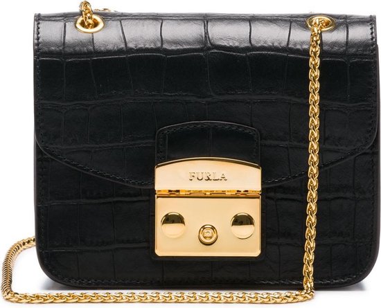 Furla Metropolis Belvedere Mini Onyx Crossbody - Zwart